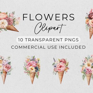 Clipart fleurs en cône, aquarelle Clipart, clipart à usage commercial, scooped, PNG Transparent