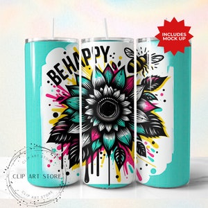 Bee Affirmation Tumbler Wrap, 20oz Skinny Sublimation Tumbler Design, Inspirational Sublimation Wrap, Watercolor Bee Tumbler PNG Downloads