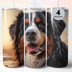 Berner Sennenhund Tumbler Wraps, 20 Unzen Skinny Tumbler Sublimationsvorlagen, PNG Digital Download, Hundemama, Hundepapa