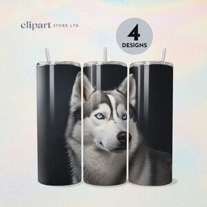 Husky Tumbler Wraps, 20oz Skinny Tumbler Sublimation Templates, PNG Digital Download, Dog Mom, Dog Dad, Husky Mom Tumbler Wrap