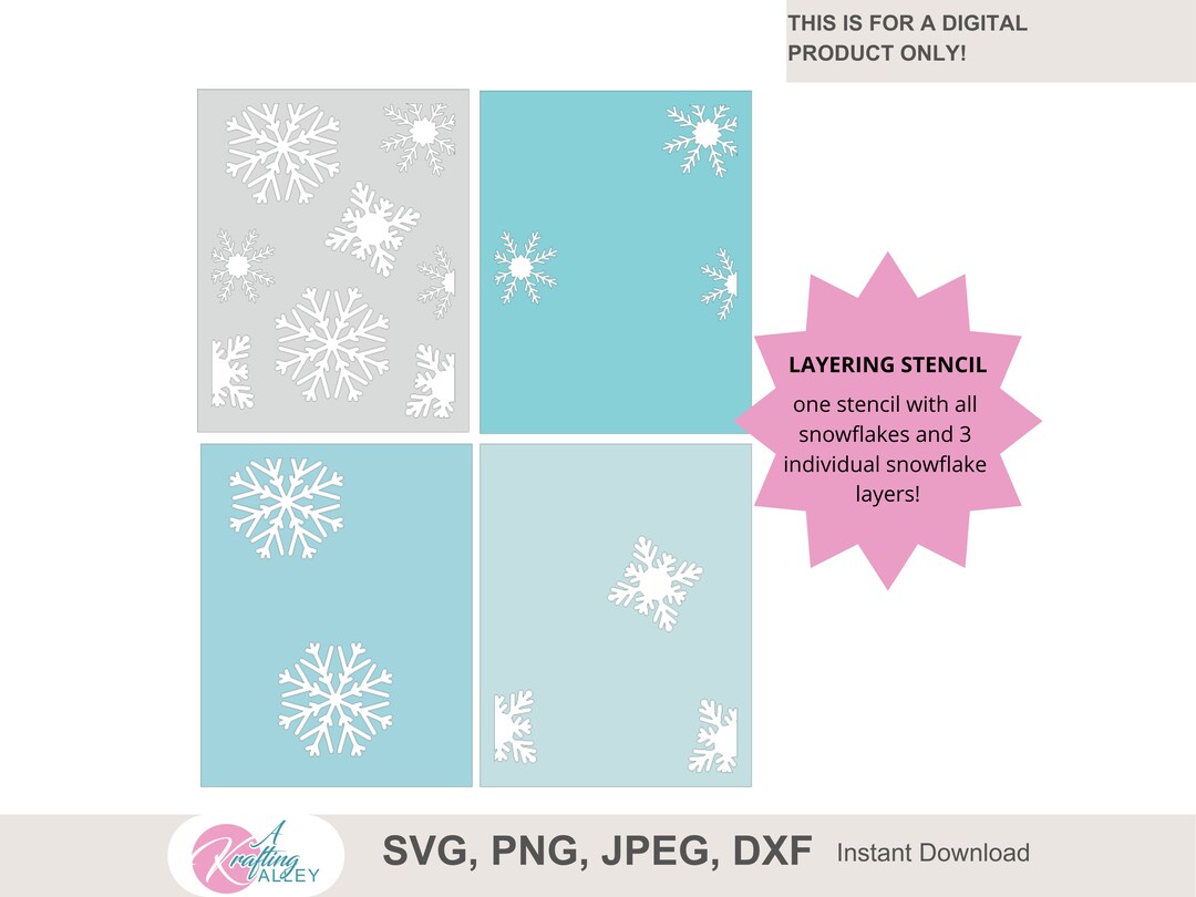 Snowflake Stencil SVG File Multi Layered Stencil Digital Cut File ...
