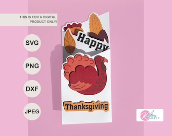 Happy Thanksgiving Z fold card SVG digital file multi layered card greeting card thanksgiving layered leaf pumpkin pie turkey and corn PNG