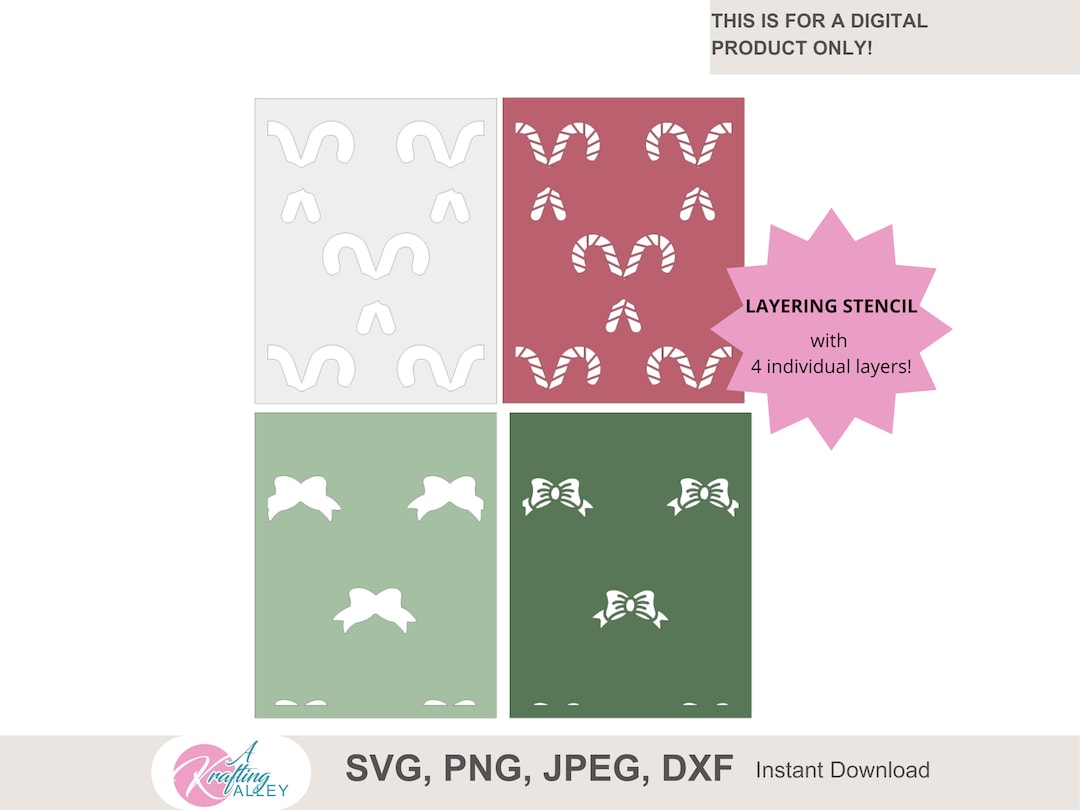 Candy Cane Stencil SVG File Multi Layered Stencil Digital Cut File ...
