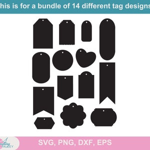 Paquete de etiquetas básicas Archivo SVG Etiquetas de varias formas Archivo digital Etiquetas para regalos Etiquetas para obsequios Archivo de corte de etiquetas para diario Etiquetas para hacer tarjetas Scrapbooking