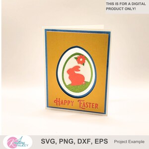 Carte de joyeuses Pâques, toupie interactive SVG, superposition de cartes fichier numérique carte de voeux SVG pour Cricut Silhouette, superposition de cartes de lapin de Pâques