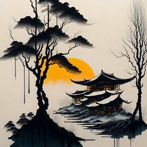 Japanese Ink Inspired Print