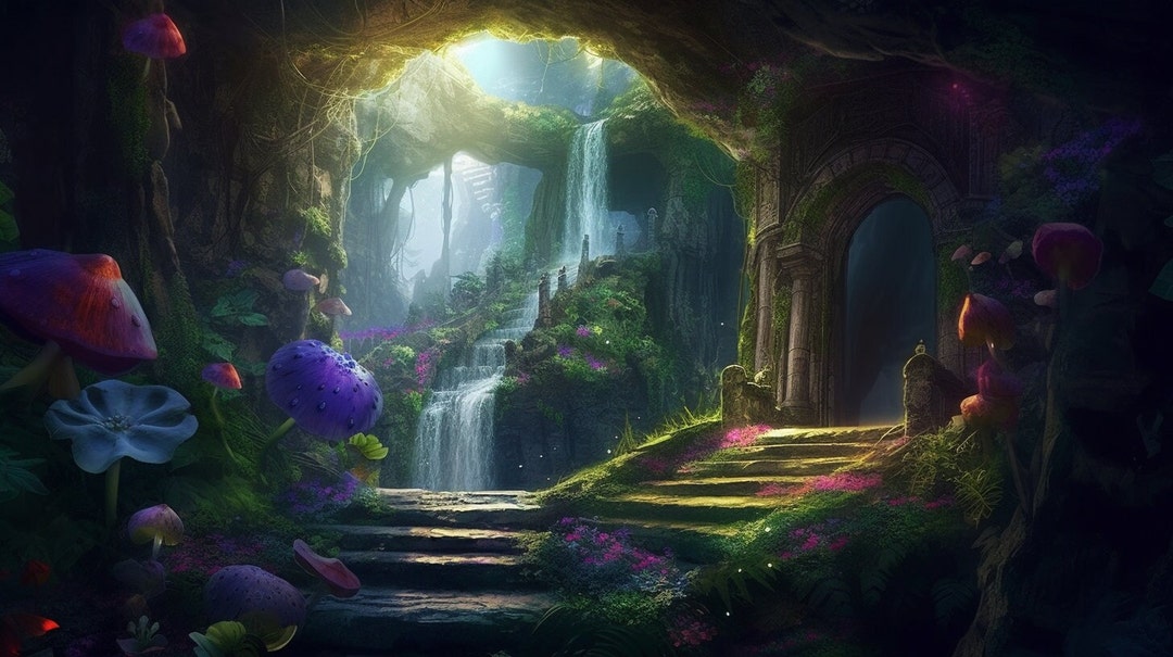 Entrance Into a Fairy Grotto Digital Download Fantasy Etsy