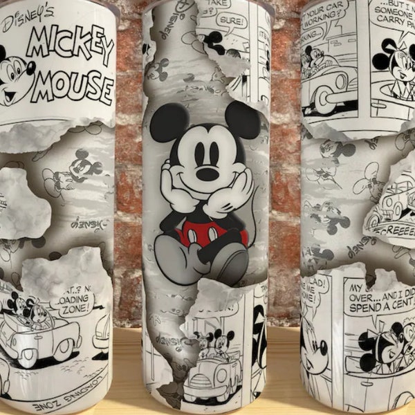 mickey comic 20 ounce tumbler instant download