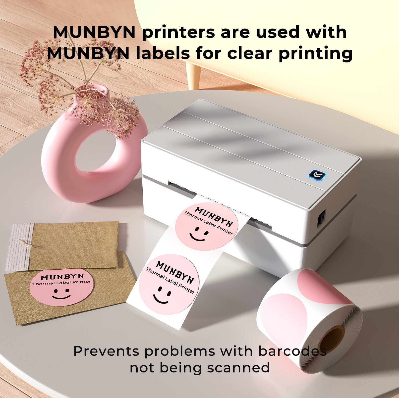 MUNBYN USB Upgrade Label Printer, Thermal Printer For Barcodes