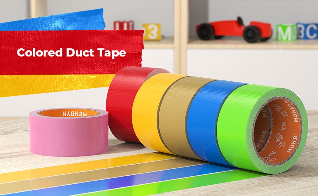 Rainbow Colored Duct Tape, 2 15yards Waterproof Sealer Tape for Moving