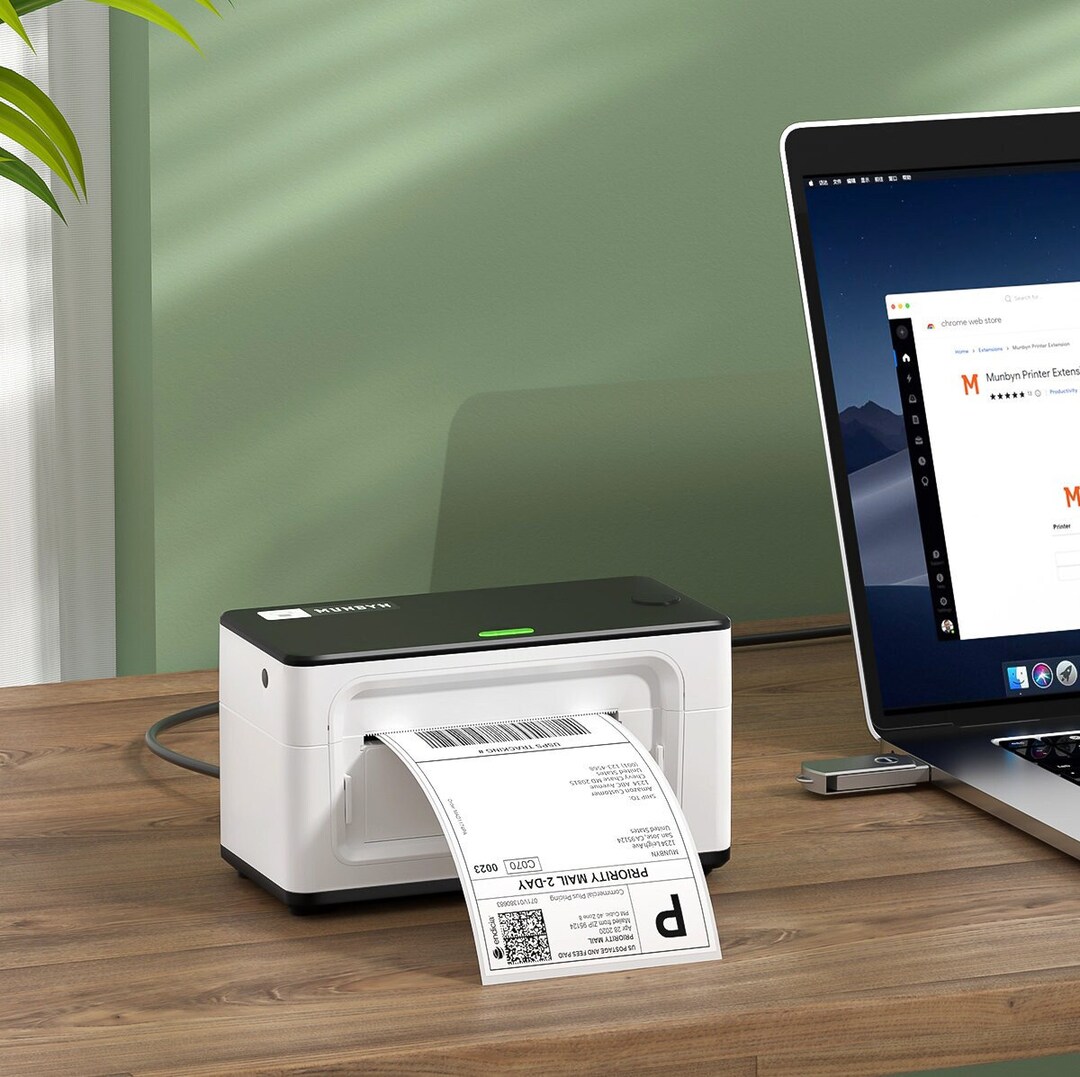 MUNBYN Thermal Shipping Label Printer 203dpi, 4x6 Label Printer for