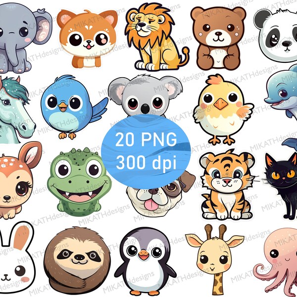 Anime Cute Animal Stickers - Etsy