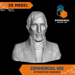 3D Model of William Henry Harrison - High-Quality STL File for 3D Printing (COMMERCIAL USE - Attribution Required)