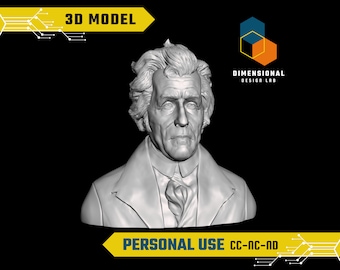 3D-model van Andrew Jackson - Hoogwaardig STL-bestand voor 3D-printen (PERSOONLIJK GEBRUIK)