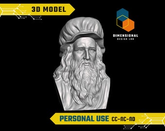 3D-model van Leonardo Da Vinci - Hoogwaardig STL-bestand voor 3D-printen (PERSOONLIJK GEBRUIK)