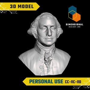 3D Modell von George Washington - Hochwertige STL Datei für den 3D Druck (PERSONAL USE)