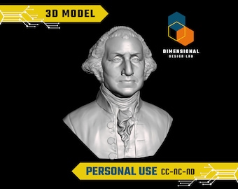 3D Model of George Washington - High-Quality STL File for 3D Printing (PERSONAL USE)