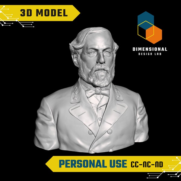 3D Model of Robert E. Lee - High-Quality STL File for 3D Printing (PERSONAL USE)