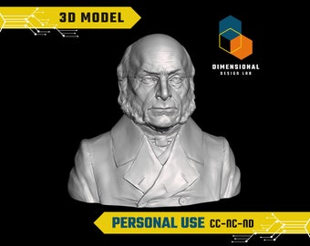 3D-model van John Quincy Adams - Hoogwaardig STL-bestand voor 3D-printen (PERSOONLIJK GEBRUIK)