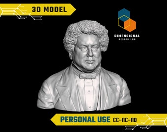 3D-model van Alexandre Dumas - Hoogwaardig STL-bestand voor 3D-printen (PERSOONLIJK GEBRUIK)