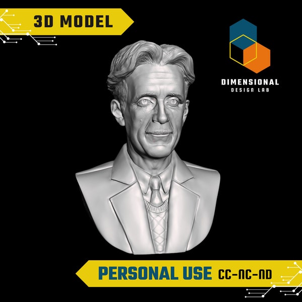 3D Model of George Orwell - High-Quality STL File for 3D Printing (PERSONAL USE)