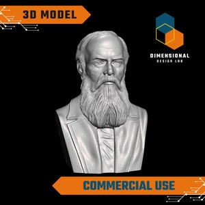 Modelo 3D de Fyodor Dostoievski - Archivo STL de alta calidad para impresión 3D (USO COMERCIAL)