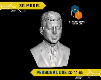 3D Model of John F. Kennedy - High-Quality STL File for 3D Printing (PERSONAL USE)