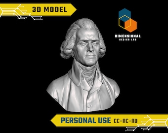 3D-model van Thomas Jefferson - Hoogwaardig STL-bestand voor 3D-printen (PERSOONLIJK GEBRUIK)
