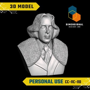 3D Model of Oscar Wilde - High-Quality STL File for 3D Printing (PERSONAL USE)