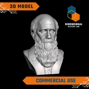 3D Model of Charles Darwin - High-Quality STL File for 3D Printing (COMMERCIAL USE)