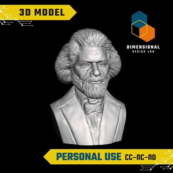 3D Model of Frederick Douglass - High-Quality STL File for 3D Printing (PERSONAL USE)