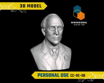 3D Model of Pierre Elliot Trudeau - High-Quality STL File for 3D Printing (PERSONAL USE)