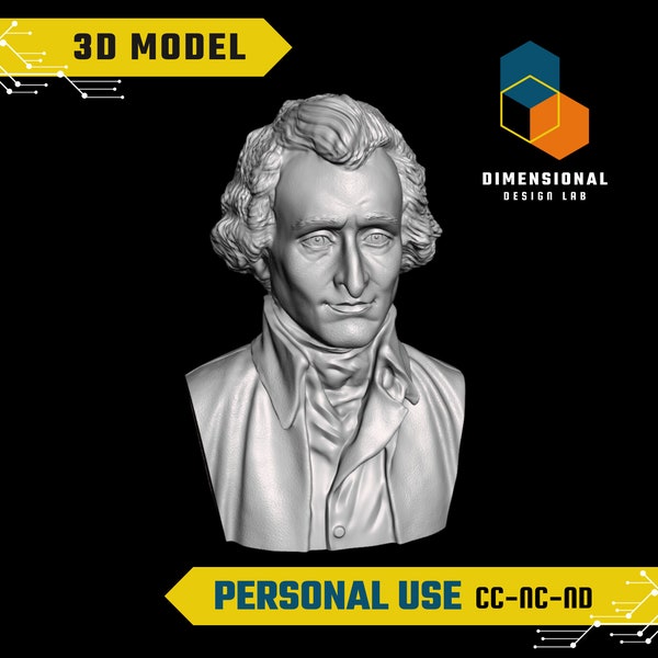 3D Model of Thomas Paine - High-Quality STL File for 3D Printing (PERSONAL USE)