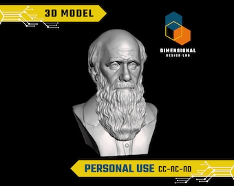 3D-model van Charles Darwin - Hoogwaardig STL-bestand voor 3D-printen (PERSOONLIJK GEBRUIK)