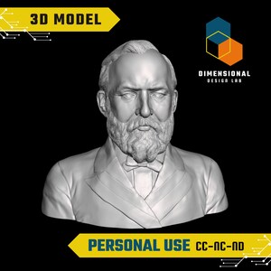 3D-modell av James A. Garfield - Högkvalitativ STL-fil för 3D-utskrift (PERSONLIGT BRUK)