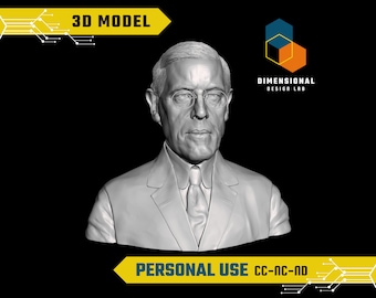3D-model van Woodrow Wilson - Hoogwaardig STL-bestand voor 3D-printen (PERSOONLIJK GEBRUIK)