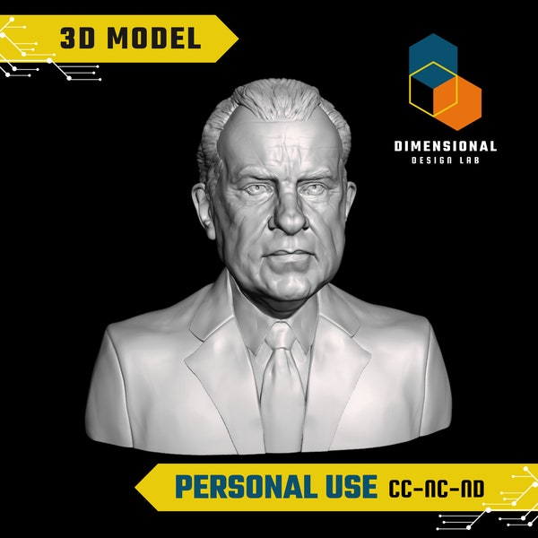 3D Model of Richard Nixon - High-Quality STL File for 3D Printing (PERSONAL USE)