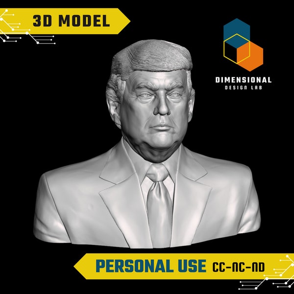 3D Model of Donald Trump - High-Quality STL File for 3D Printing (PERSONAL USE)