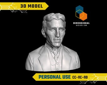 3D-model van Nikola Tesla - hoogwaardig STL-bestand voor 3D-printen (PERSOONLIJK GEBRUIK)