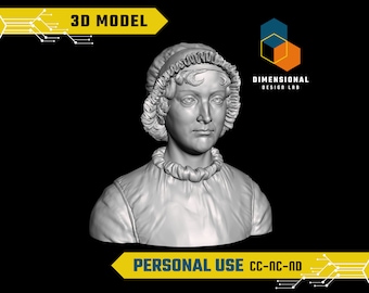 3D Model of Jane Austen - High-Quality STL File for 3D Printing (PERSONAL USE)