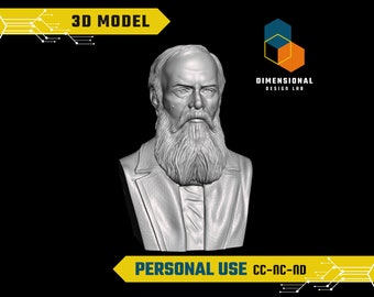 3D-model van Fjodor Dostojevski - Hoogwaardig STL-bestand voor 3D-printen (PERSOONLIJK GEBRUIK)
