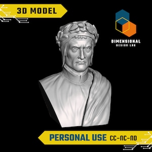 3D Model of Dante Aligheri - High-Quality STL File for 3D Printing (PERSONAL USE)
