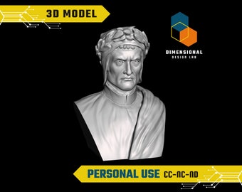 3D-model van Dante Aligheri - Hoogwaardig STL-bestand voor 3D-printen (PERSOONLIJK GEBRUIK)