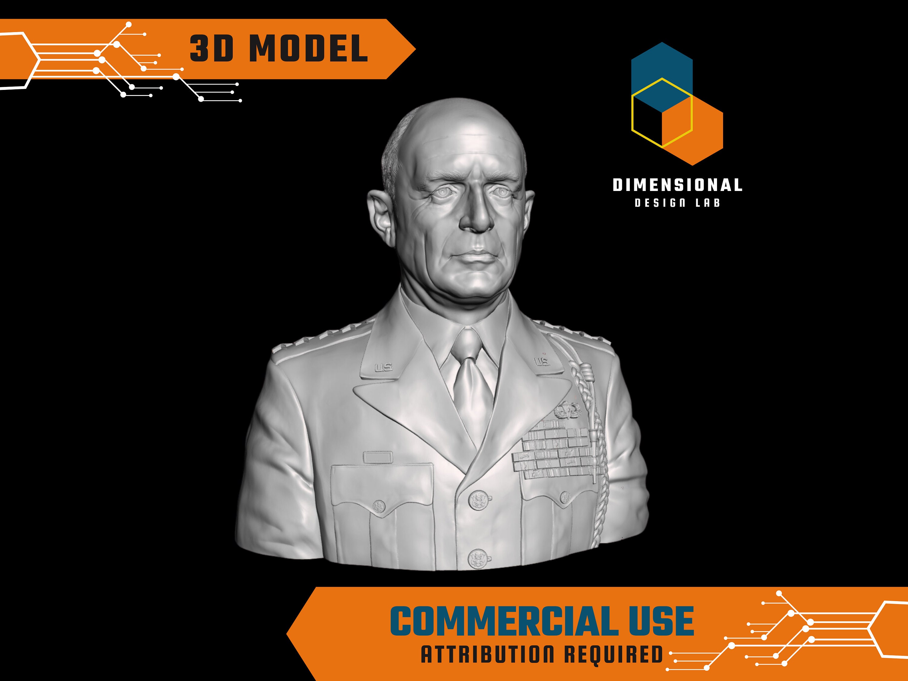 Modelo 3D de Matthew B. Ridgeway - Archivo STL de alta calidad para impresión 3D (USO COMERCIAL - Se requiere atribución)