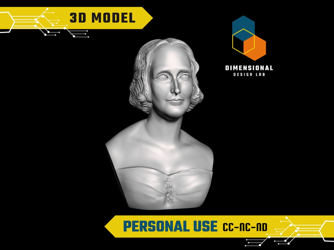 3D Model of Mary Shelley - High-quality STL File for 3D Printing ...