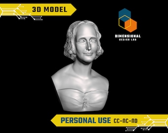3D-model van Mary Shelley - Hoogwaardig STL-bestand voor 3D-printen (PERSOONLIJK GEBRUIK)