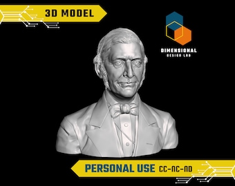 Model 3D Ralpha Waldo Emersona — wysokiej jakości plik STL do druku 3D (DO UŻYTKU OSOBISTEGO)