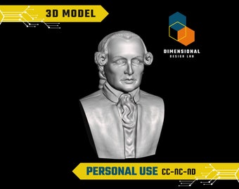 3D Model of Immanuel Kant - High-Quality STL File for 3D Printing (PERSONAL USE)