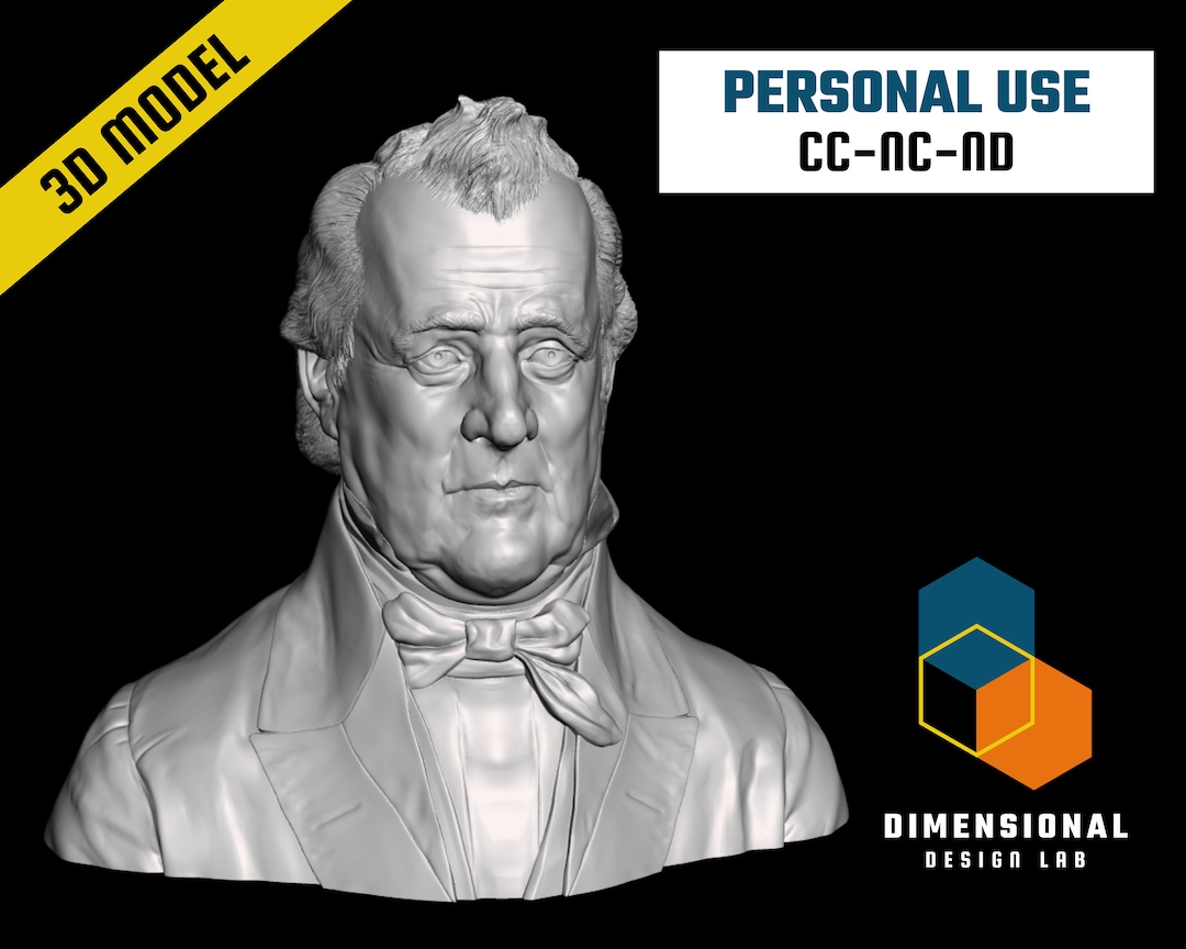 3D Model of James Buchanan Highquality STL File for 3D Etsy