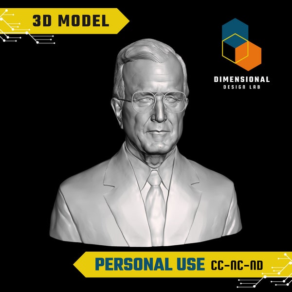 3D Model of George H.W. Bush - High-Quality STL File for 3D Printing (PERSONAL USE)